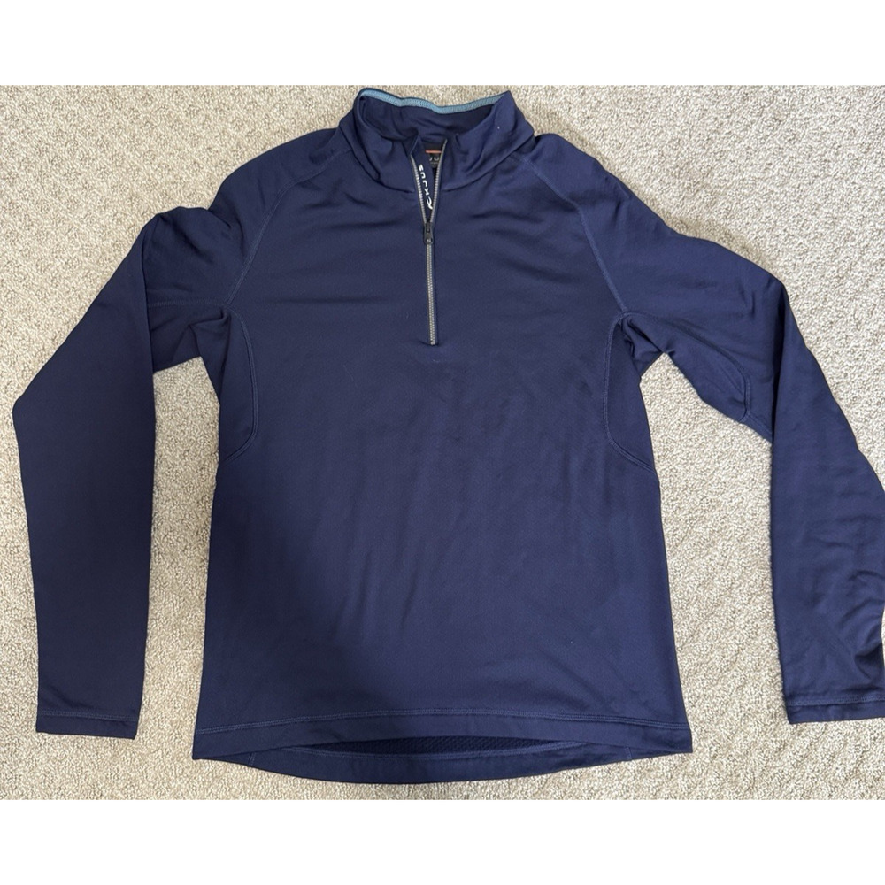 KJUS Mens 1/4 Zip Size 48/S Navy Blue Golf Preppy Pullover Performance
